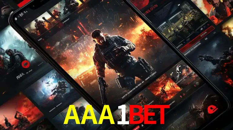 Tela de um celular exibindo uma galeria de jogos de tiro com temática militar, mostrando a variedade de e-sports disponíveis para apostas na plataforma de entretenimento AAA1BET.